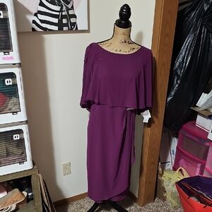 R & M Richards Purple Layered Midi Dress